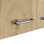 Armoire murale H 19 po, deux portes, deux tablettes internes, blanc / chêne clair-137259565
