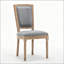 Ensemble de 2 chaises de salle à manger en bois massif Farmhouse avec dossier large et siège en lin-133703466