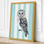 Striped Barn Owl Modern - Wrapped Canvas-1379581291-1379581293