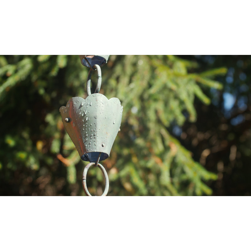 Alldredge Metal Rain Chain, Blue Verde Copper