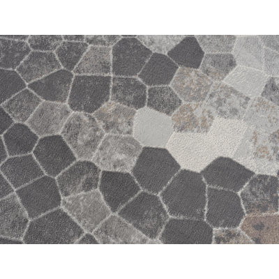 2’ X 3’ Beige Cobblestone Pattern Scatter Rug