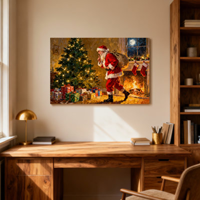 Christmas Santa Claus With Gifts And Tree