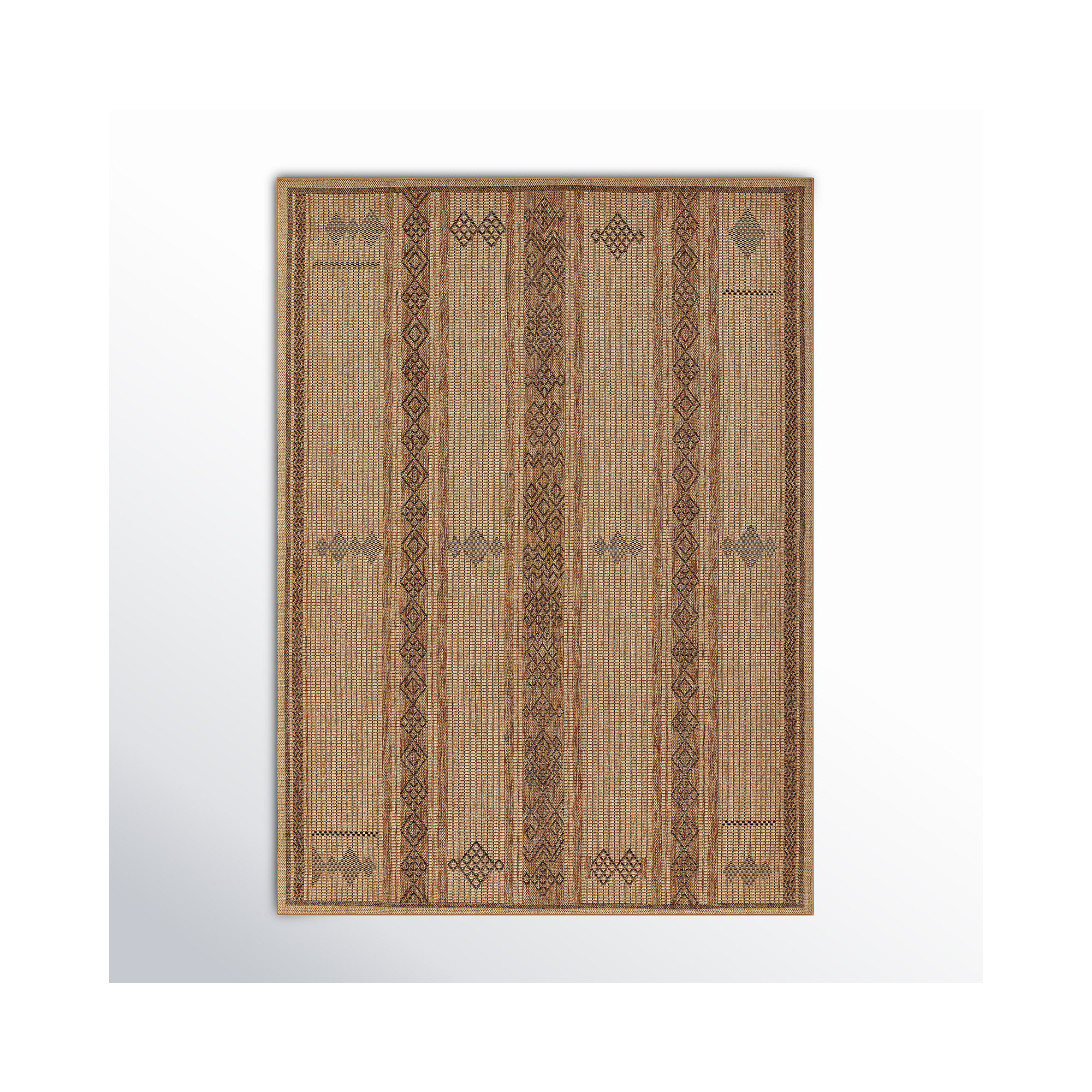 Ava Brown/Beige Indoor/Outdoor Rug, Rectangle 8' x 10'