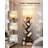 6 Tier Tree Bookshelf With Light, Narrow Bookcase Tower, Tall Floor Standing Book Organizer With Storage Cabinet For Living Room, Bedroom And Home Office, Rustic Brown