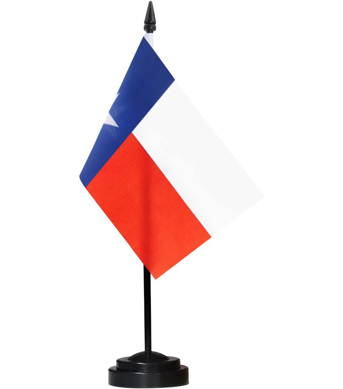 Texas Deluxe Desk Flag Set - 6 x 4 Inch Miniature Lone Star State TX Desktop Flag with 12" Solid Pole