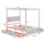 Wood Canopy Bed With Four Drawers And Support Slats