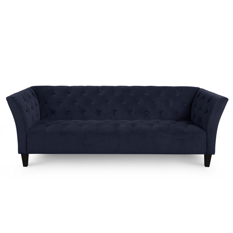 Carruth Upholstered 91'' Sofa, Bella Ink Performance Velvet