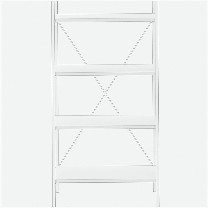 Modern Four-Shelf Bookshelf - Height 48 Inches, White