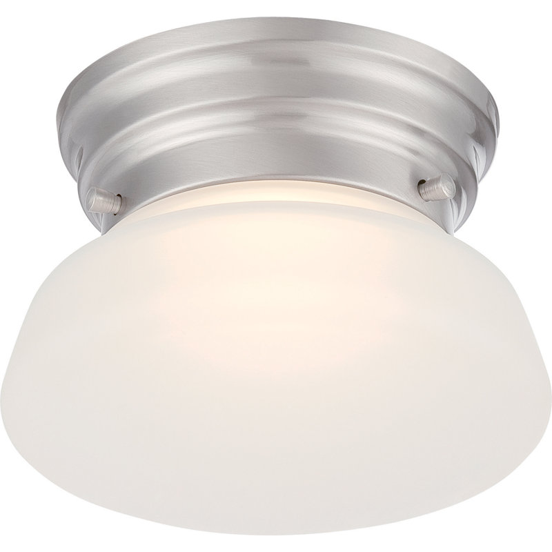 Rutgers Glass Flush Mount, Brushed Nickel
