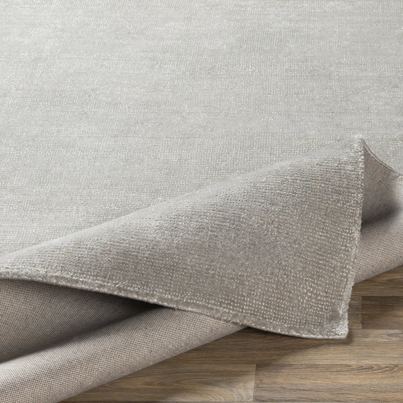 Tapis gris touffeté et fabriqué à la main Cusick, Rectangle 2 pi x 3 pi