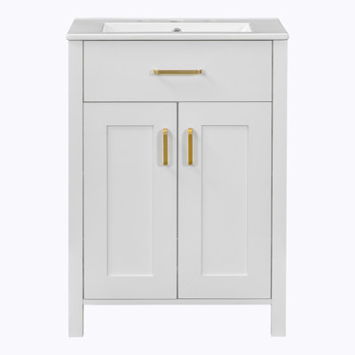 Ensemble de meuble-lavabo simple 24,2 po avec plateau en céramique Sarjeet