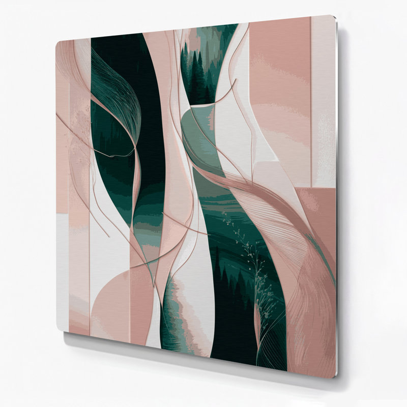 Abstrait paysage 94, art mural gris en métal