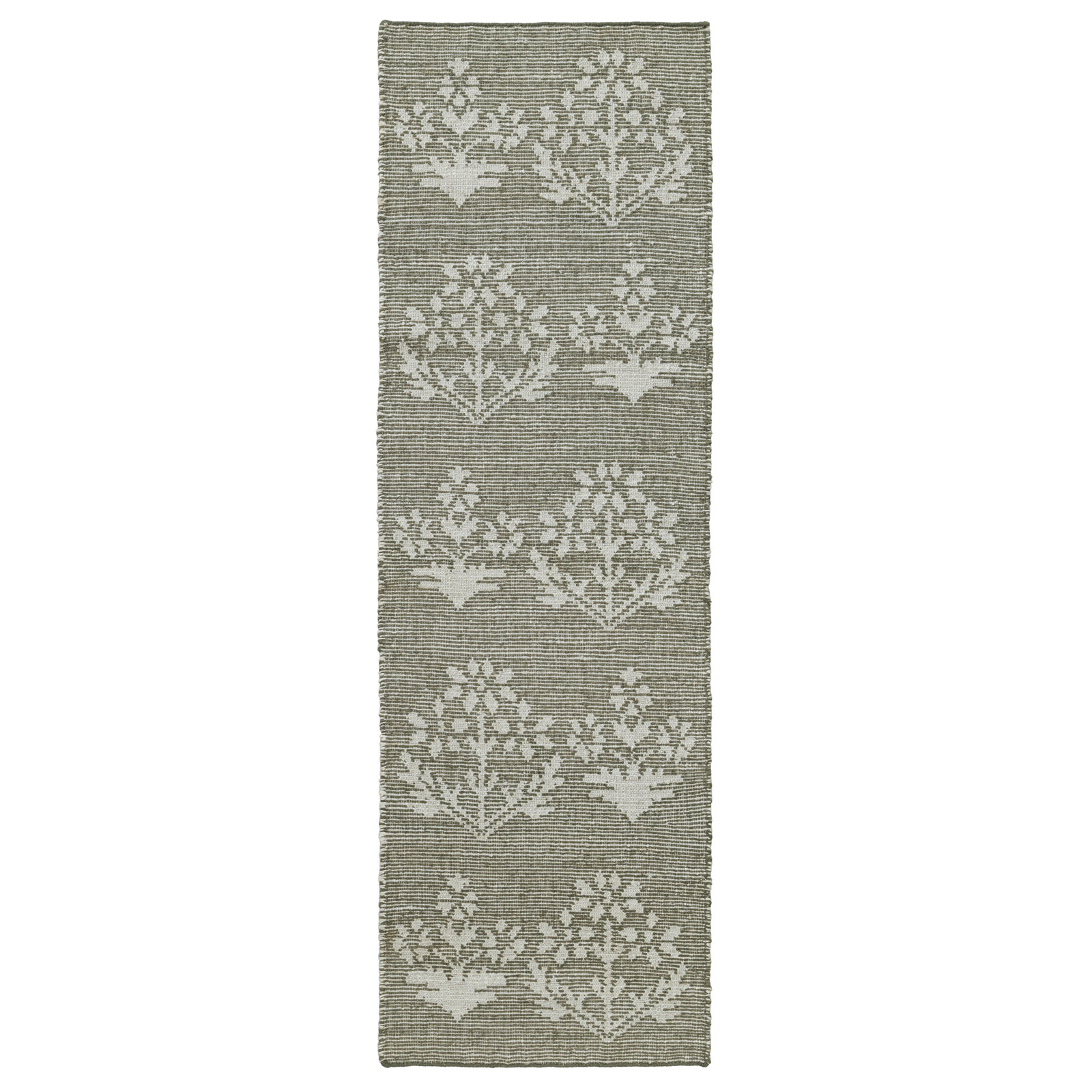Heidi Botanical Flatweave Jute Rug, Green, 2'6x8'