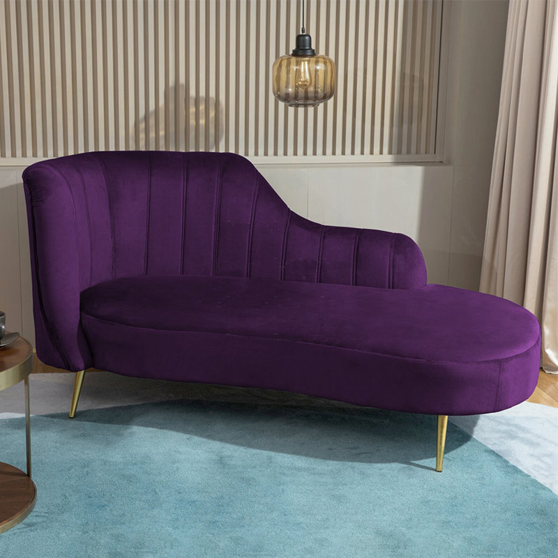 Chaise longue élégante, simple, moderne et créative, Mauve, Orienté à gauche (vu de face)