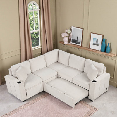 Canapé modulaire convertible polyvalent avec rangement dissimulé