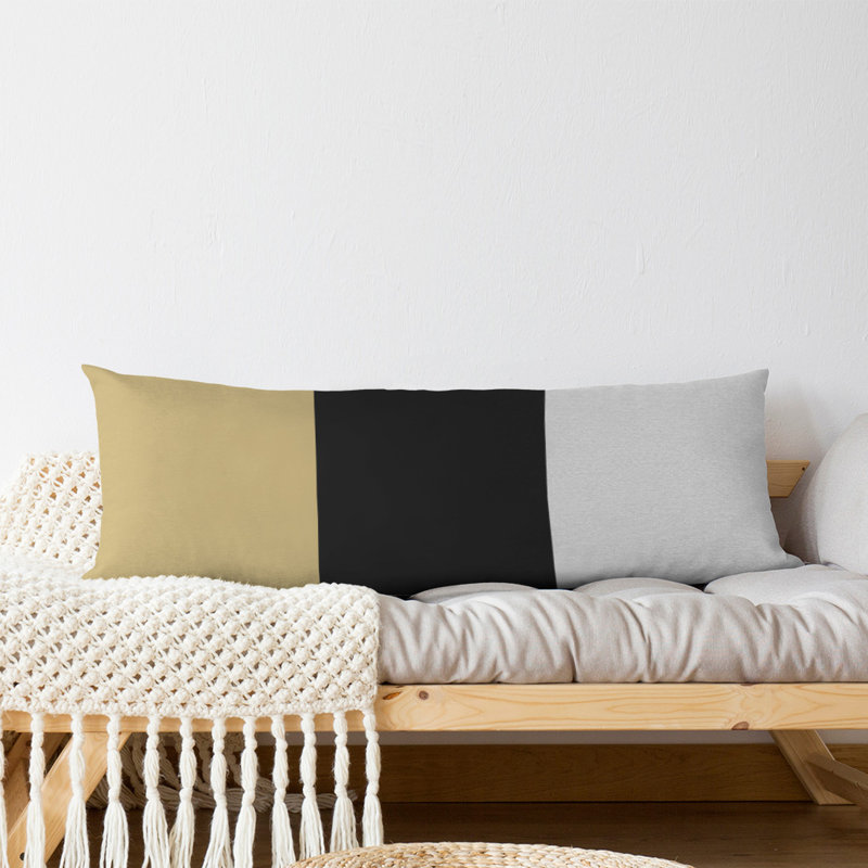 Abel Polyester Medium Pillow, Gold/Black Middle