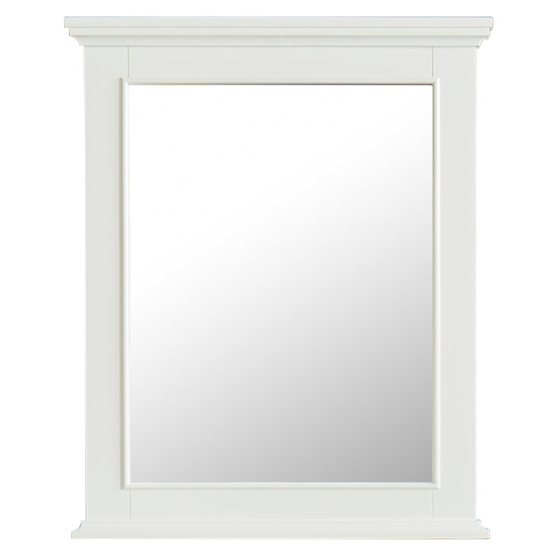 Mauriello Wood Wall Mirror, Soft White