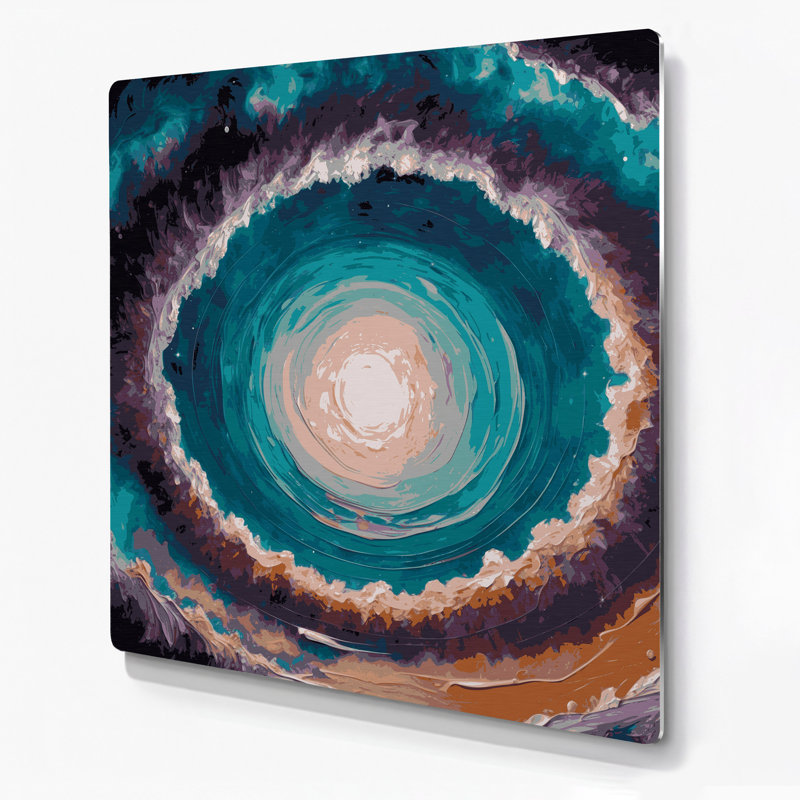 «Space Southern Ring», art mural mauve en métal, H 144 po x l 144 po x P 0,05 po