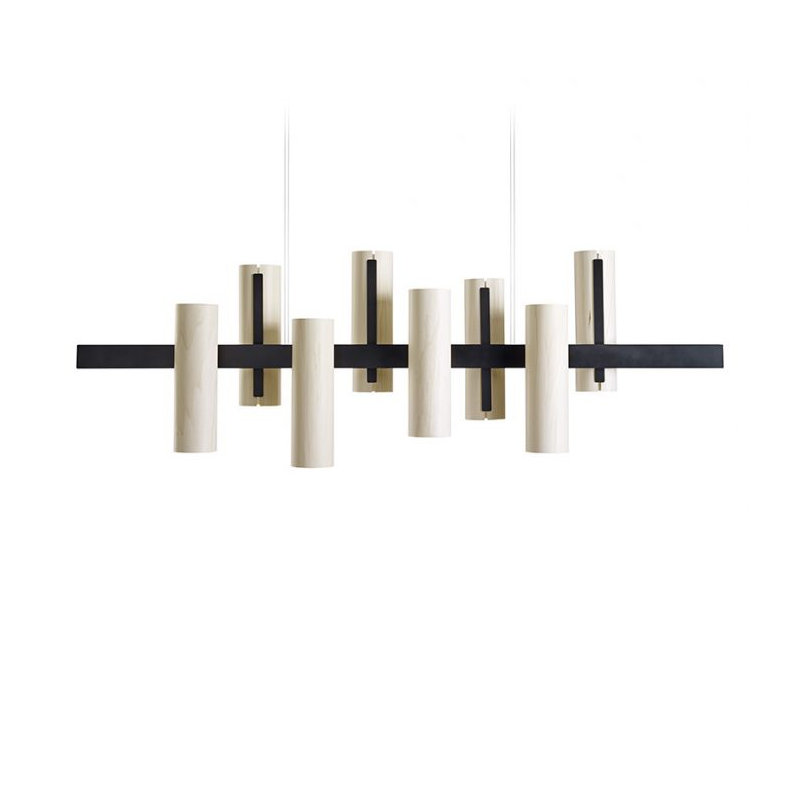 Black Note 8 - Light LED Pendant, Matte Black, 2700K Bulb Temperature, Ivory White