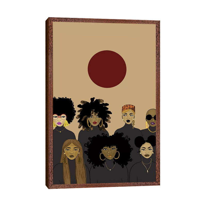 Le' Sisterhood - Print on Canvas, 101.6 cm H x 66.04 cm W, Classic Brown Wood Framed