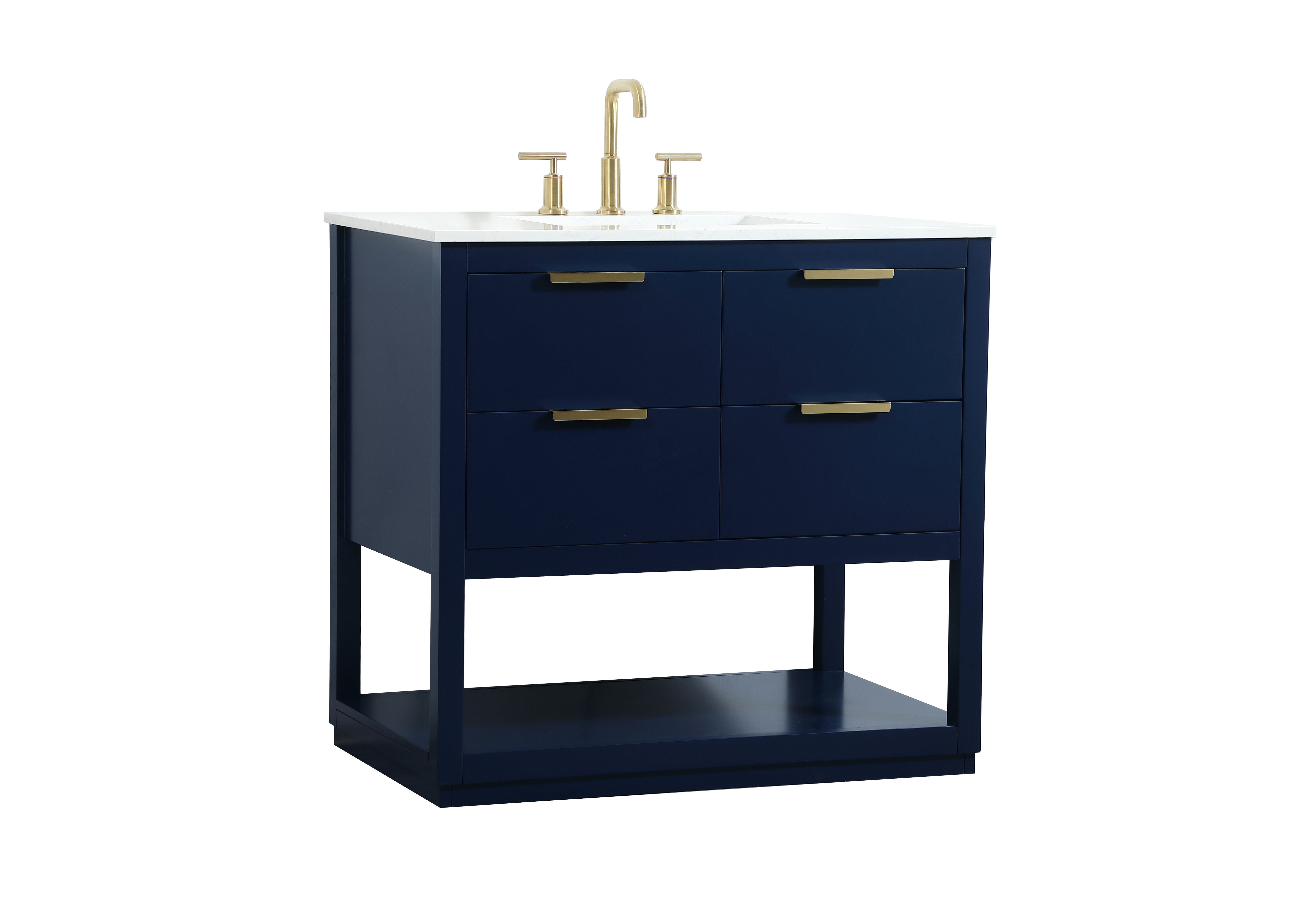 Joss & Main Felicity 36'' Single Bathroom Vanity with Engineered Marble ...