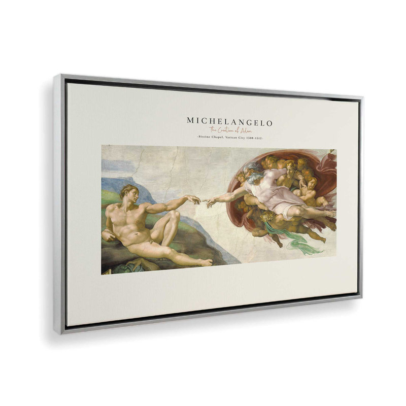 La création d'Adam par Michel-Ange v2, H 24 po x l 36 po, Toile tendue