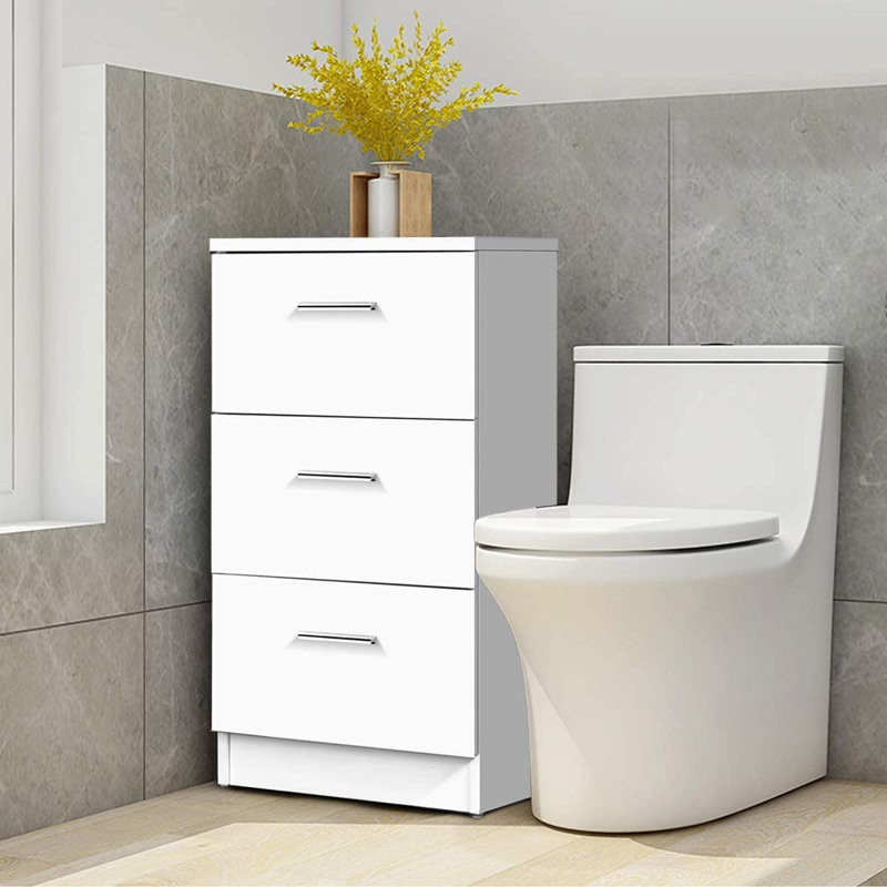 Assie Floor Shelf End Table, White