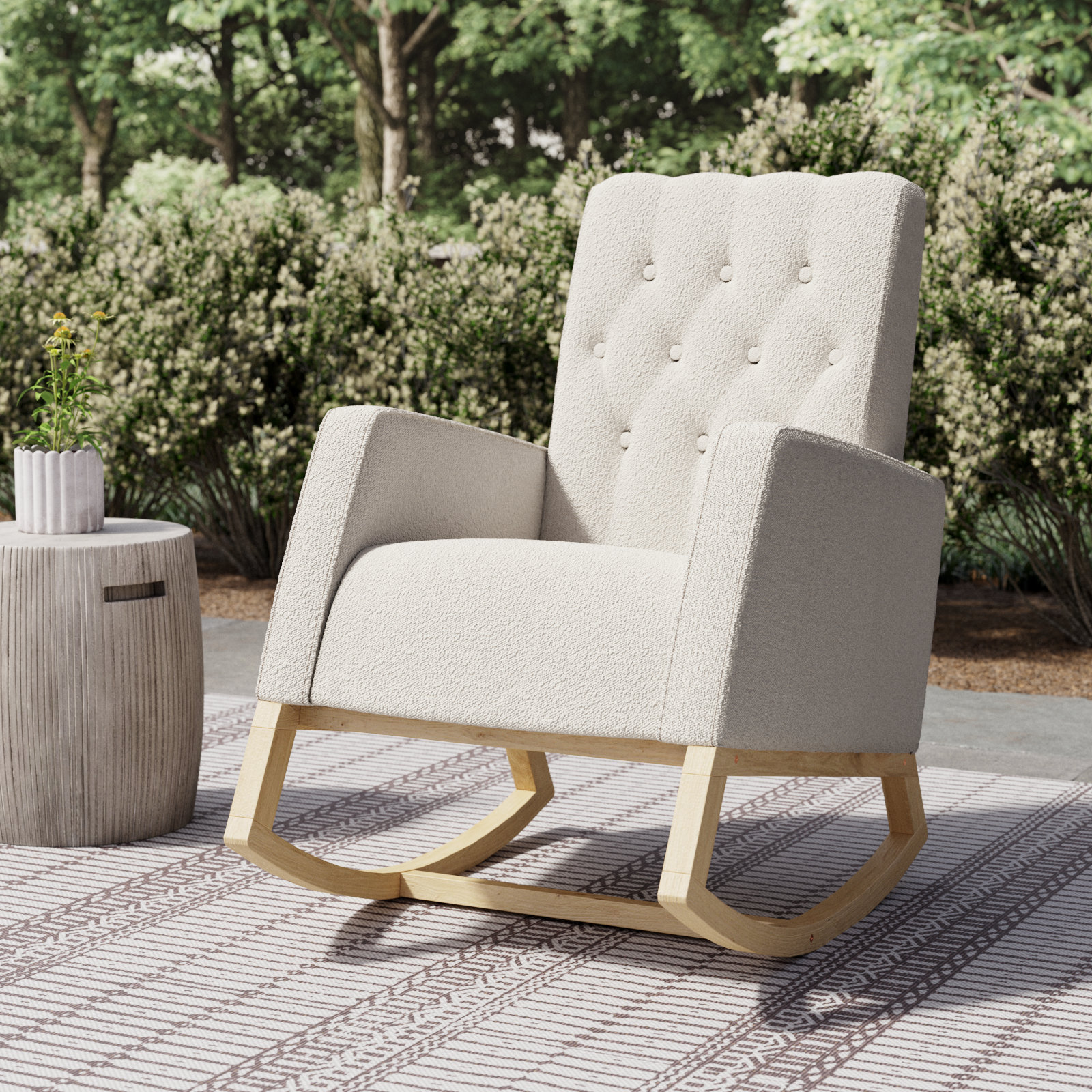 Northern Lights Nursery Chair, Ivory Polyester Blend, Natural