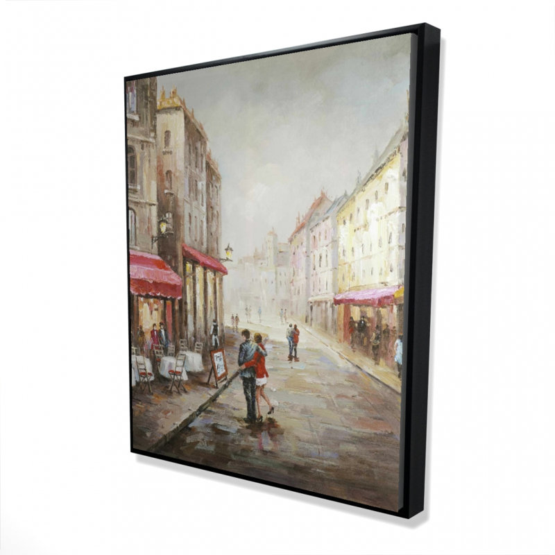 Couple Walking Near The Terrace Print On Canvas