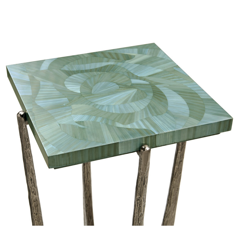 Water Seaglass Martini Table, 24" H x 14" W x 14" D