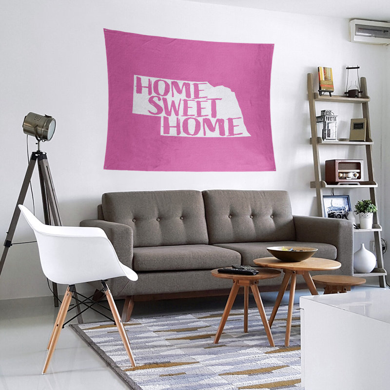 Tapisserie Home Sweet Nebraska, H 27,5 po x l 37,5 po, Rose