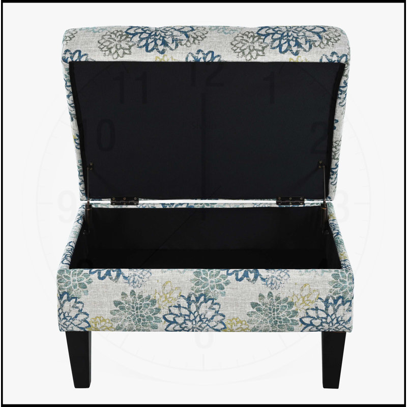 Élégant repose-pieds de rangement capitonné avec surpiqûres gaufrées, parfait pour la décoration et l'organisation contemporaines.