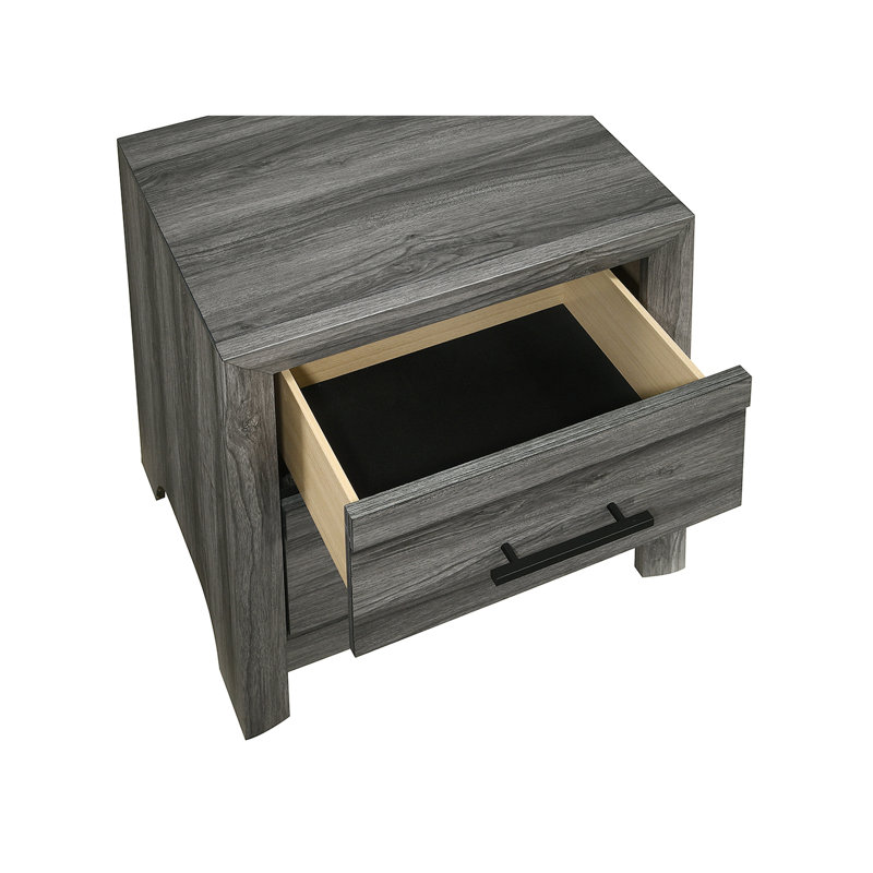 Table de chevet 2 tiroirs Denver, Gris