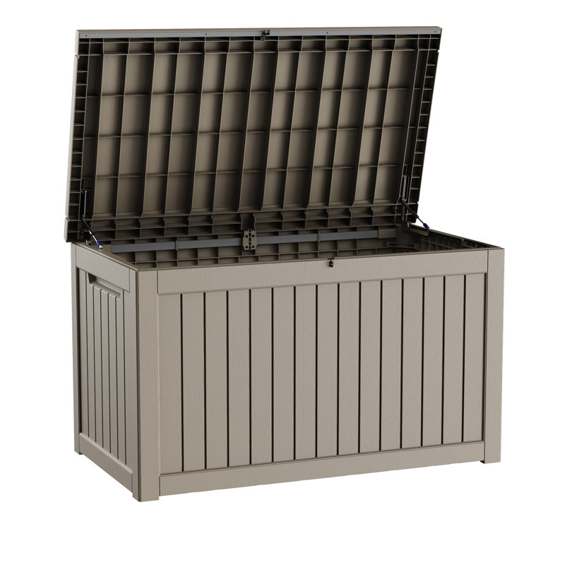 Boîte de rangement verrouillable en résine 300 gallons, Grey