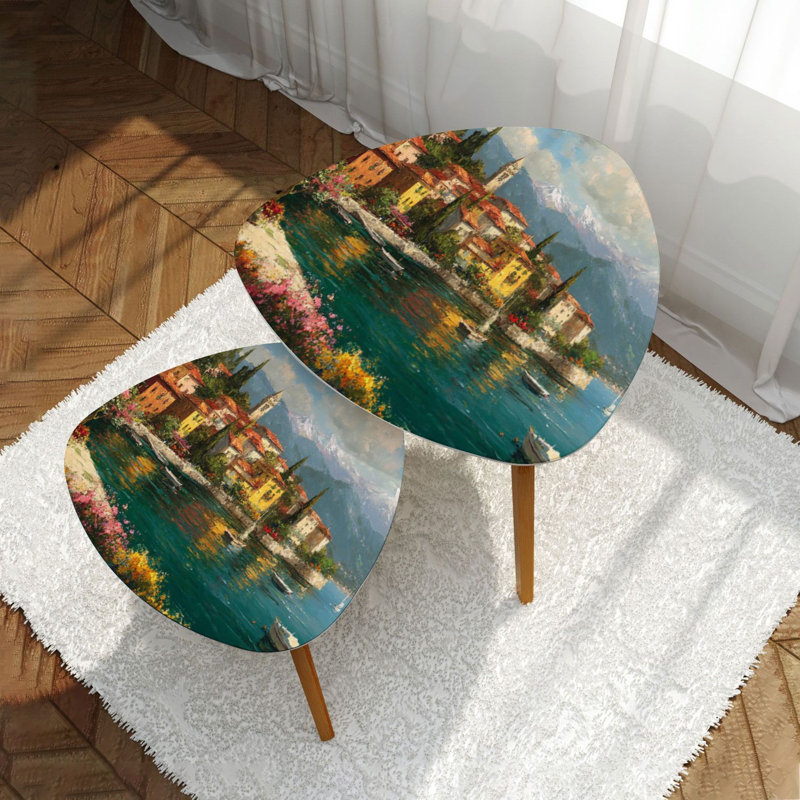Ensemble de 2 tables basses gigognes Triangle