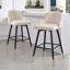 74Cm/65Cm Swivel Velvet Upholstered Counter & Bar Stool With Metal Frame -1871061204-1877049654