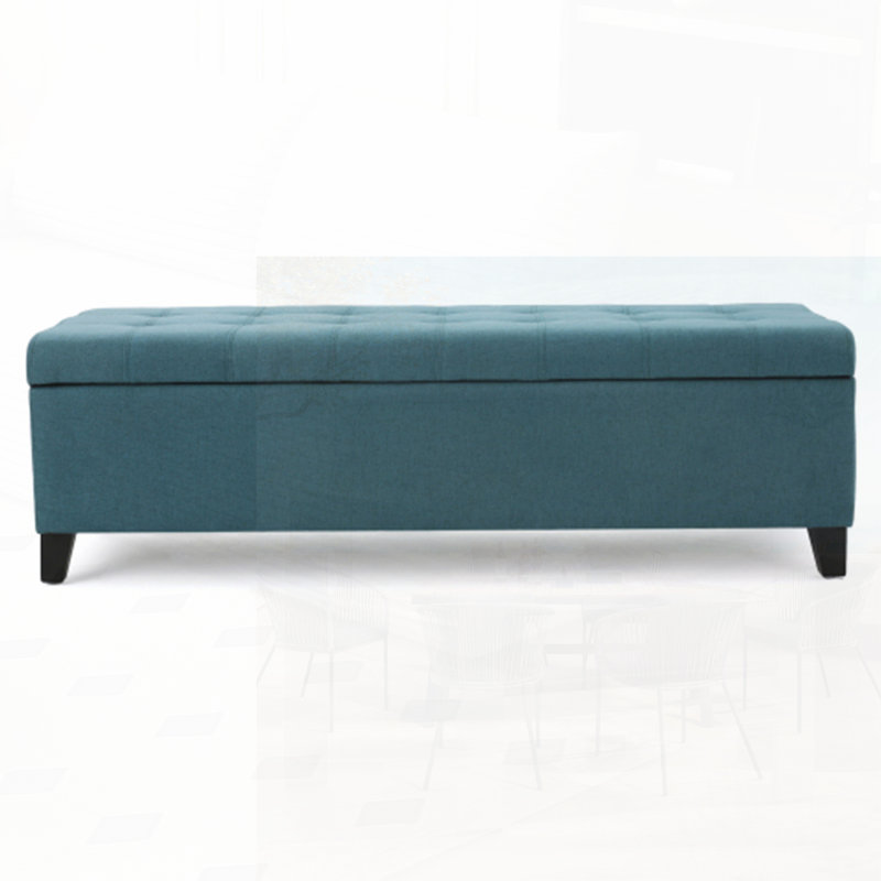 Banc de rangement rembourré avec repose-pieds, parfait pour l'entrée ou le bout du lit, multifonctionnel et peu encombrant 