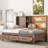 Antique Wood Colored Twin Size Daybed With Shelves, Cork Board, Ports & 3 Drawers - Solid For Bedroom Use 2 In Construction-85438307