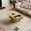 Table basse 31,5 po carrée avec rangement en bois massif plaqué-166089817