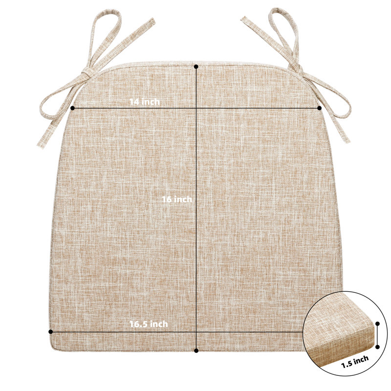 Indoor 1.5'' Dining Chair Chair Pad, Linen