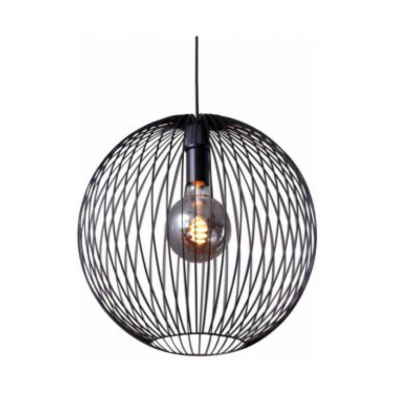 1 - Light Black Sphere Pendant, 43cm H x 45cm W x 45cm D