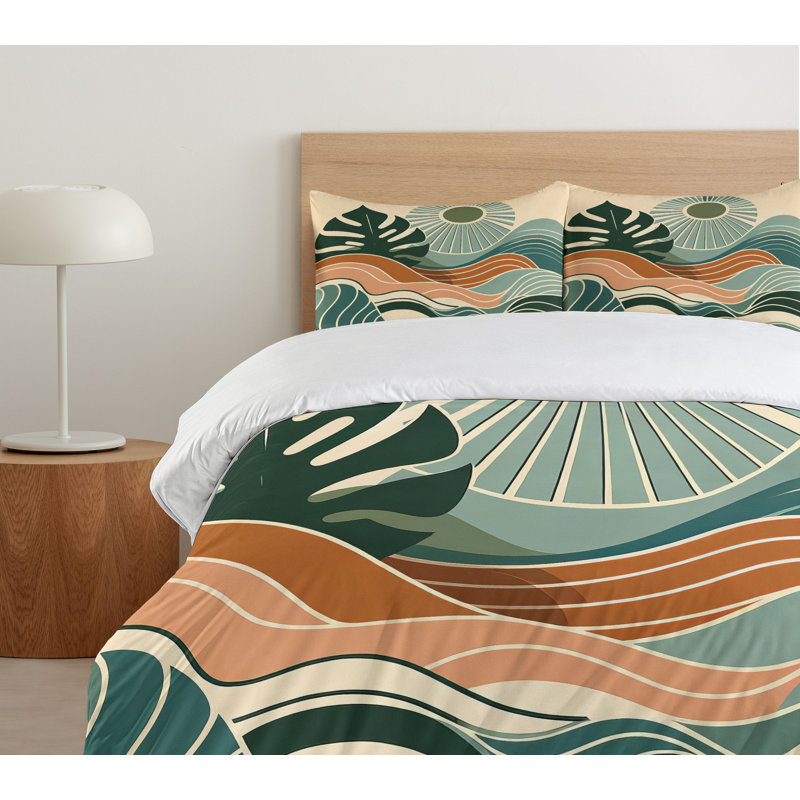 Monstera Duvet Cover, King Duvet Cover + 2 Standard Shams