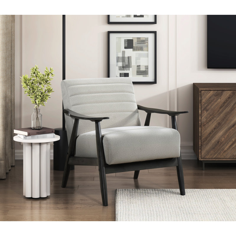 Fauteuil d'appoint à structure avec revêtement en velours de couleur perle et fabrication en bois massif pour fauteuil décontracté de salon, revêtement perlé, hauteur de 30,92 po