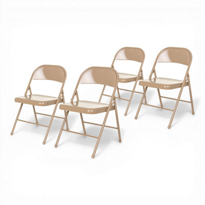 Chaise pliante tout en métal Bernadine Basics, paquet de 4
