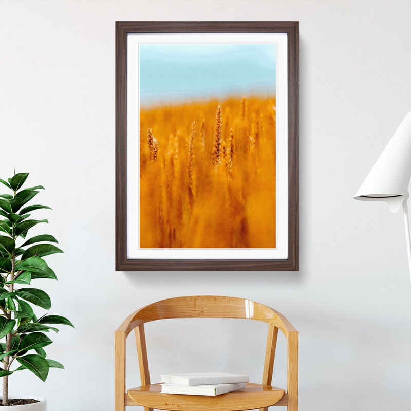 Wheatfield in Germany - Picture Frame Painting Print, Walnut Framed, 33cm H x 24cm W x 2cm D