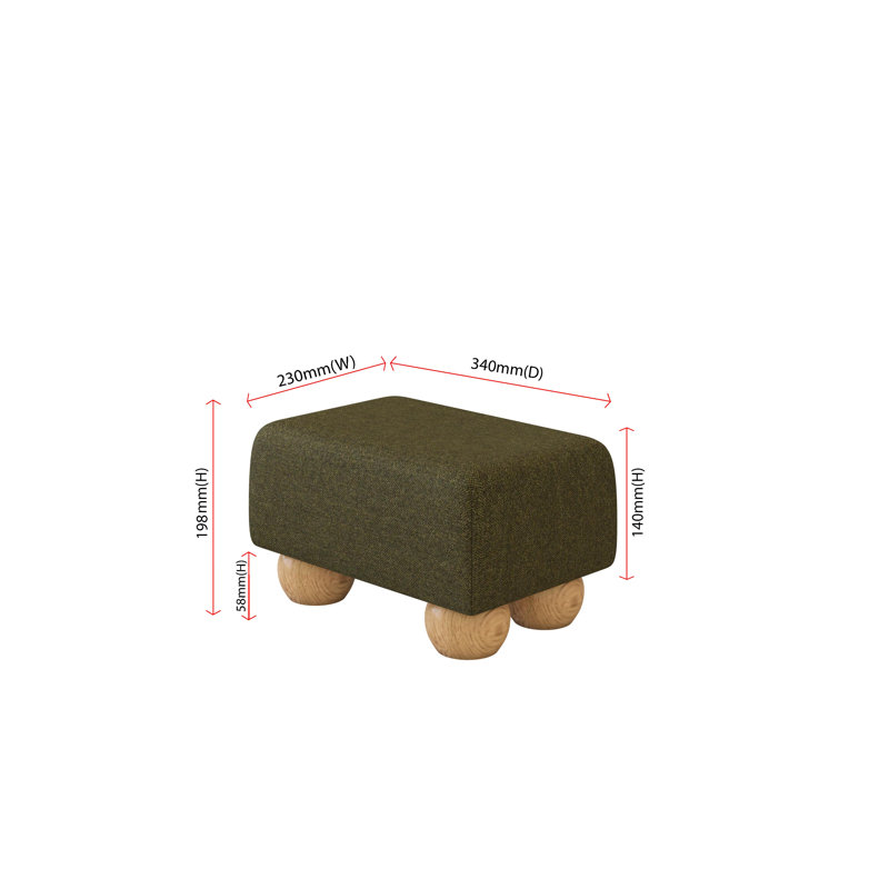 Manufactured Wood Accent Stool, Poz, Cyprus Green, Natural