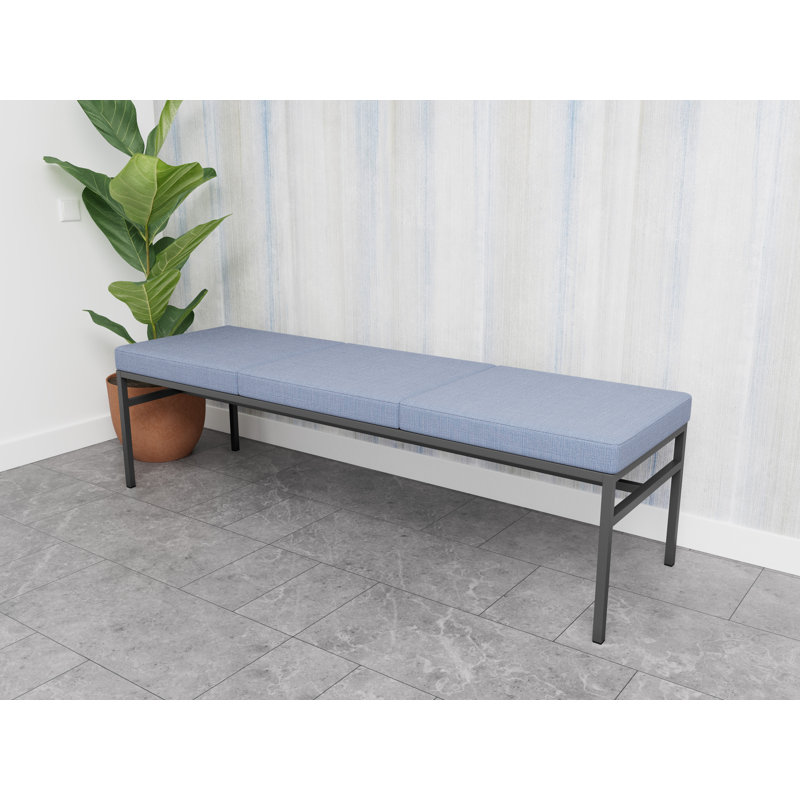 Banc de réception 3 places Avon Rx Santé, structure en métal, capacité de 650 lb, Gris anthracite