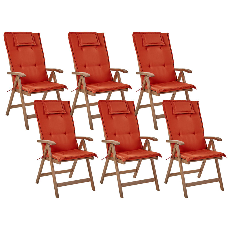 Bartonville Patio Dining Armchair with Cushion, Red
