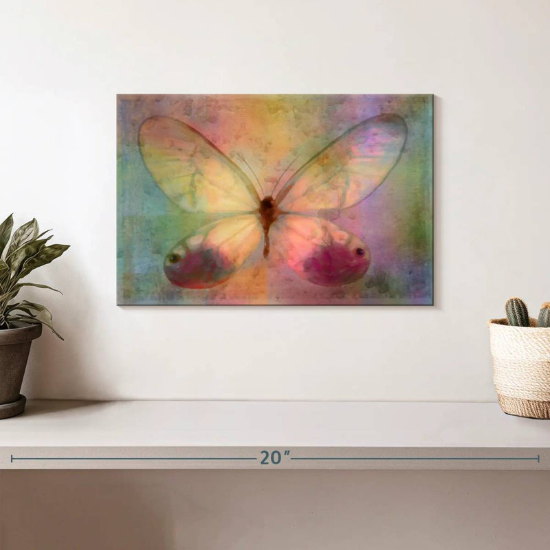 Aquarelle de papillon jaune, H 8 po x l 12 po