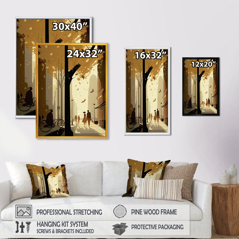 «Autumn Love in New York», reproduction sur toile, H 32 po x l 24 po x P 1 po, Toile avec cadre flottant or